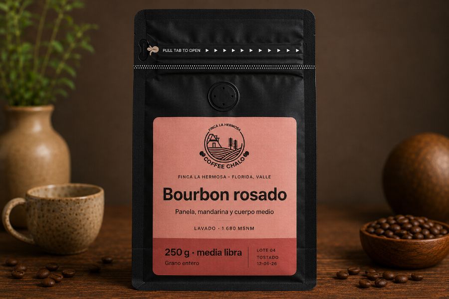 Bolsa de bourbon rosado, de frente